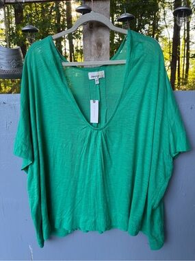 Anthropologie Porridge Green Oversized Top NWT‎ Large Boho Dolman Sleeve Blouse